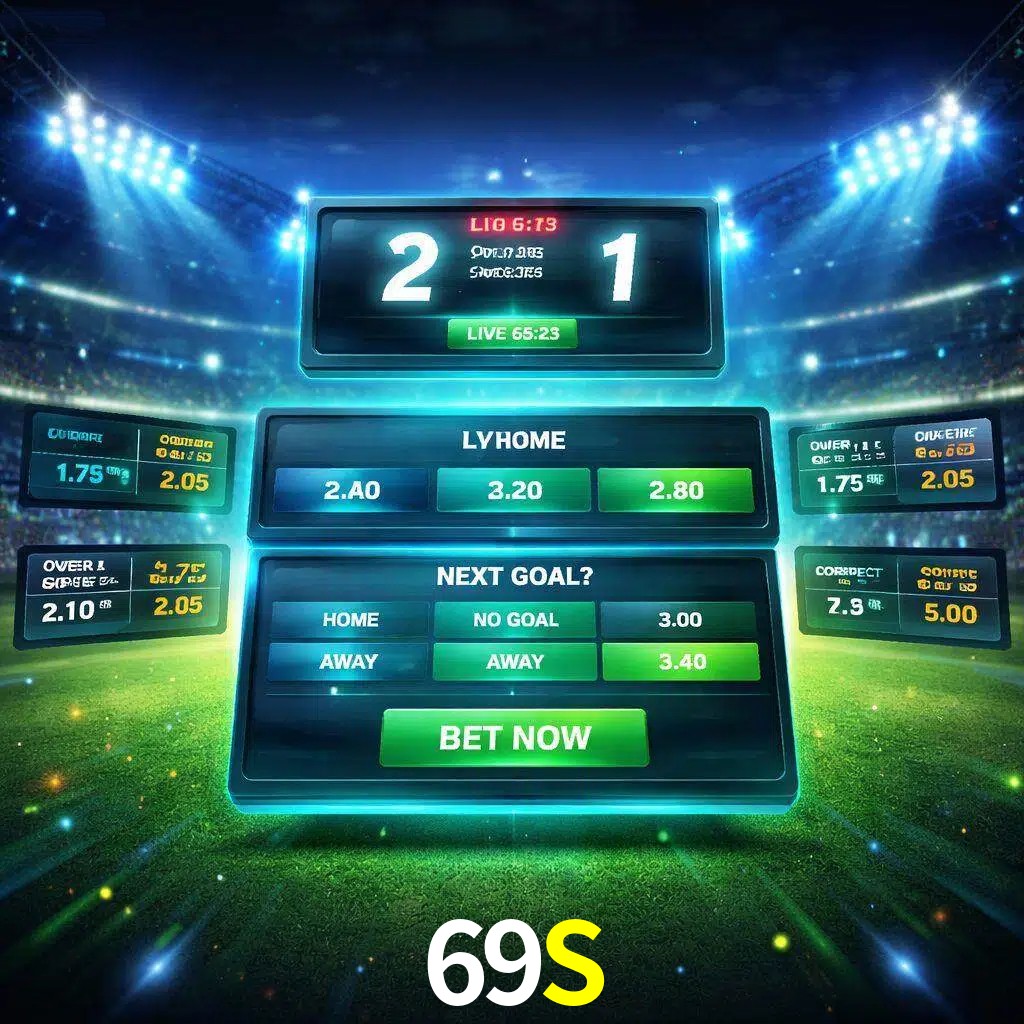 Vista de apuestas en vivo 69S durante un partido en curso